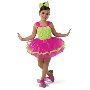 Pink and Green Kids Dance Recital Costume